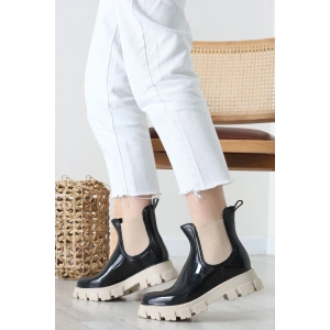 Lastik Detaylı Bot Siyahruganbej - 31845.264.