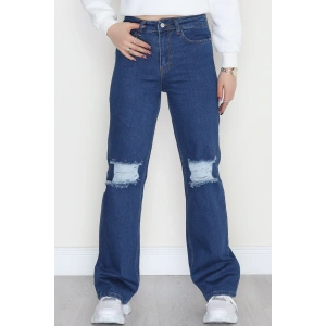 Lazer Kesim Palazzo Kot Pantolon Koyumavi - 42689.1836.