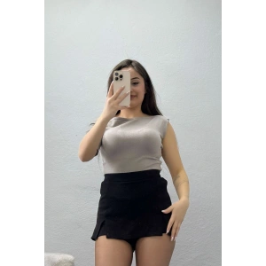 Lefon Triko Asimetrik Bluz Gri - 81353.444.