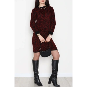 Leopar Desenli Triko Takım Bordoleo - 51107.1765.