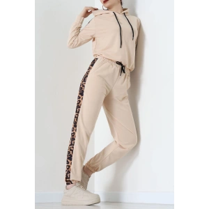 Leopar Garnili Eşofman Takım Bej - 20112.1857.