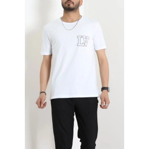 Lüx Penye Baskılı Erkek Tişört Beyaz - 71264.1878.