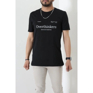 Lüx Penye Regular Baskılı Erkek Tişört Siyah - 71258.1878.