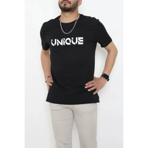 Lüx Penye Regular Baskılı Erkek Tişört Siyah - 71259.1878.