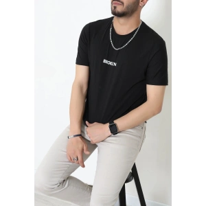 Lüx Penye Regular Baskılı Erkek Tişört Siyah - 71260.1878.