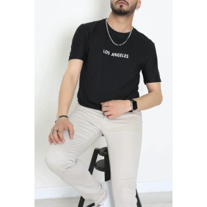 Lüx Penye Regular Baskılı Erkek Tişört Siyah - 71262.1878.