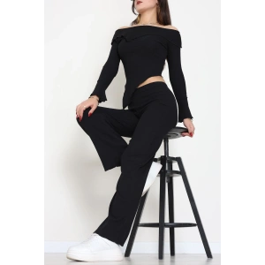 Madonna Yaka Asimetrik Kesim Takım Siyah - 55029.1567.