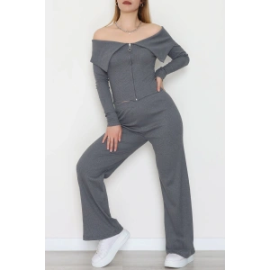 Madonna Yaka Likralı Kaşkorse İkili Takım Antrasit - 51089.1567.