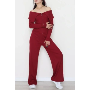 Madonna Yaka Likralı Kaşkorse İkili Takım Bordo - 51089.1567.