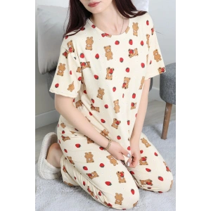 Milan Alt Üst Aynı Pijama Takımı Bejçilek - 792.1287.
