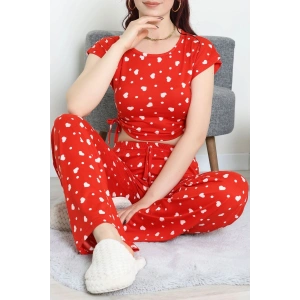Milan Büzgülü Pijama Takımı Kırmızı - 32254.1857.