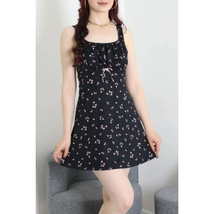 Milan Gecelik Elbise Siyahçiçekli - 32261.1857.