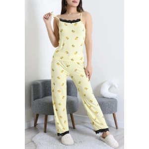 Milan İp Askılı Pijama Takımı Sarılimon - 320.1287.