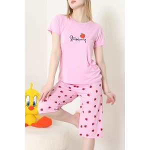 Milan Kapri Baskılı Pijama Takımı Pembe - 629.1287.