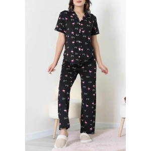 Milan Kumaş Düğmeli Pijama Takımı Flamingo - 750.1287.