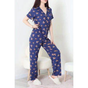 Milan Kumaş Düğmeli Pijama Takımı Laciayı - 750.1287.