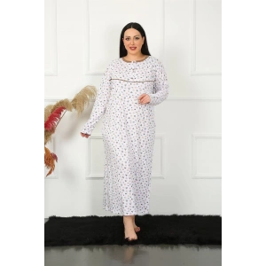 Moda Çizgi Big Uzun Kol Bej Anne Gecelik 1357