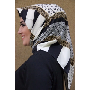 Moda Çizgi Desenli Eşarp