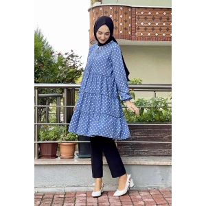 Moda Çizgi Desenli Tunik