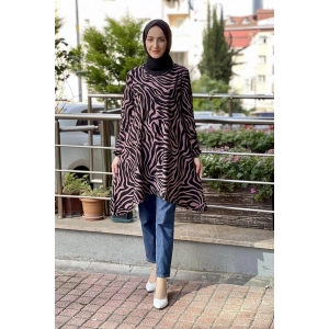Moda Çizgi Desenli Tunik