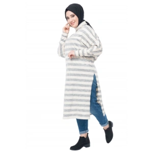 Moda Çizgi Desenli Tunik