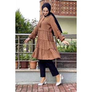 Moda Çizgi Desenli Tunik