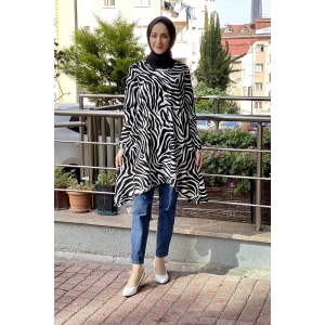 Moda Çizgi Desenli Tunik