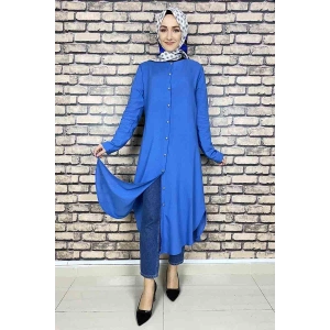 Moda Çizgi Desenli Tunik