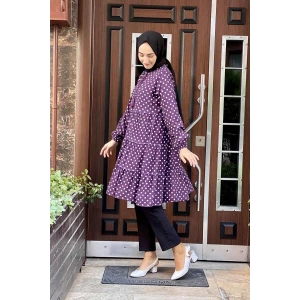 Moda Çizgi Desenli Tunik