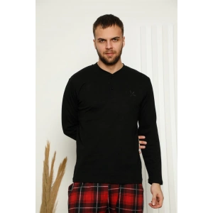 Moda Çizgi Erkek %100 Pamuk Cepli Uzun Kollu Pijama Takımı 6774