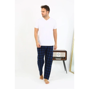 Moda Çizgi Erkek Ekoseli Desen Penye Tek Alt Pijama 27540 Siyah