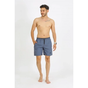 Moda Çizgi Erkek Gri Deniz Şortu 27485