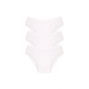 Moda Çizgi Erkek Pamuk 3lü Beyaz Slip 40129