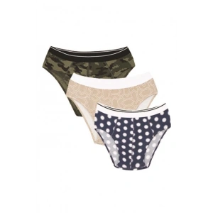 Moda Çizgi Erkek Pamuk 3lü Desenli Likralı Slip 40121