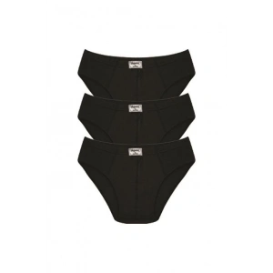 Moda Çizgi Erkek Pamuk 3lü Siyah Slip 40129