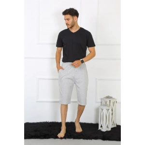 Moda Çizgi Erkek Pamuk Gri Kapri 27480