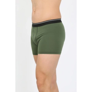 Moda Çizgi Erkek Pamuk Likralı Boxer Haki 40133