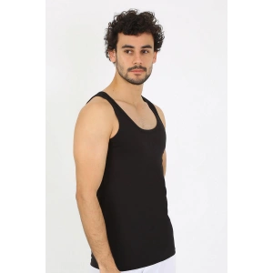moda çizgi Erkek Penye Siyah Atlet 6566