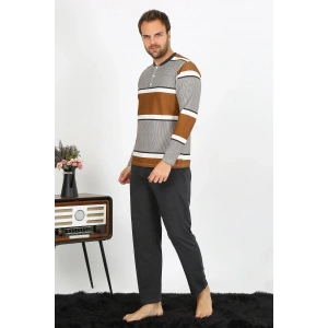 Moda Çizgi Erkek Uzun Kol Penye Pijama Takım 6845