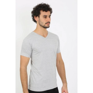 Moda Çizgi Erkek V Yaka Gri Penye Atlet 6560