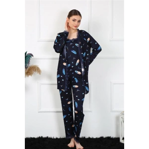 Moda Çizgi Kadın 3lü Sabahlık Takım 16105