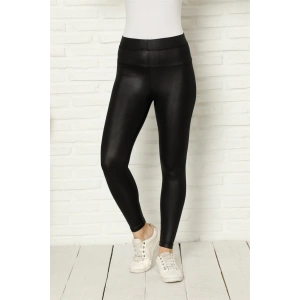 Moda Çizgi Kadın Deri Tayt 5885