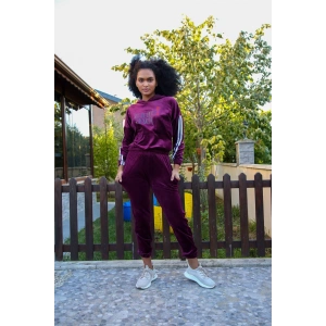 Moda Çizgi Kadın Kadife Eşofman Takım 9078