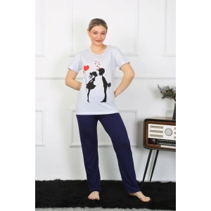 Moda Çizgi Kadın Kısa Kol Penye Pİjama Takımı 4208