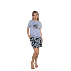 Moda Çizgi Kadın Kısa Kol Şortlu Pijama Takım 3626