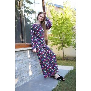 Moda Çizgi Kadın Penye Bol Paça Pijama Takım 4123