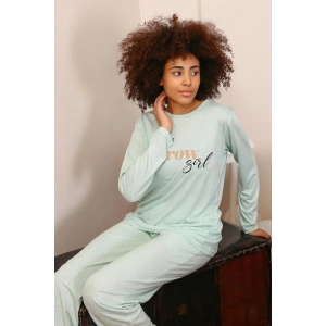 Moda Çizgi Kadın Penye Uzun Kol Pijama Takım 4188
