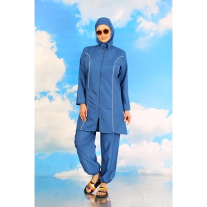 Moda Çizgi Kadın Tam Tesettür İndigo Mayo 31060