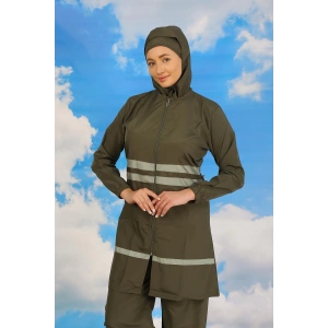 Moda Çizgi Kadın Tam Tesettür Mayo Haki 31061