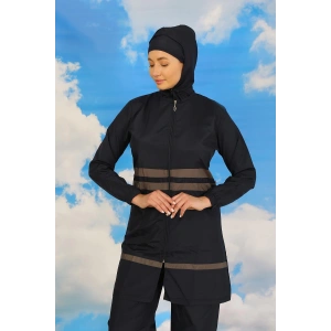 Moda Çizgi Kadın Tam Tesettür Mayo Lacivert 31061